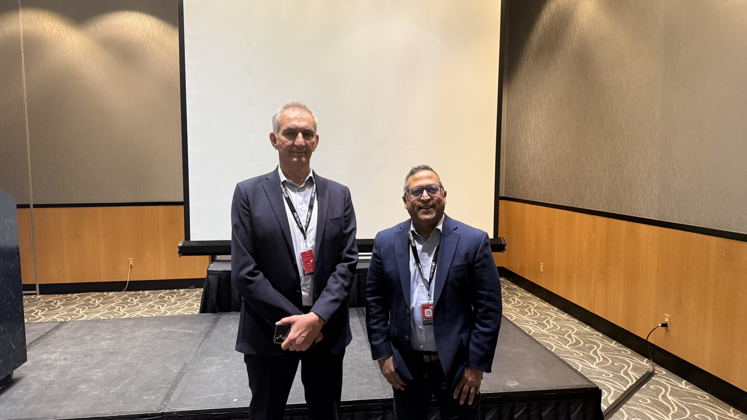 ACM CEO Reuben Sarkar and Drivesec President Giuseppe Faranda