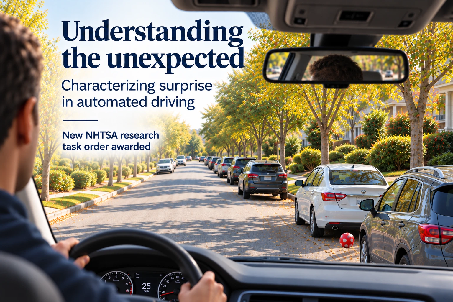Understanding the unexpected: a driver approaching a ball beside parked vehicles
