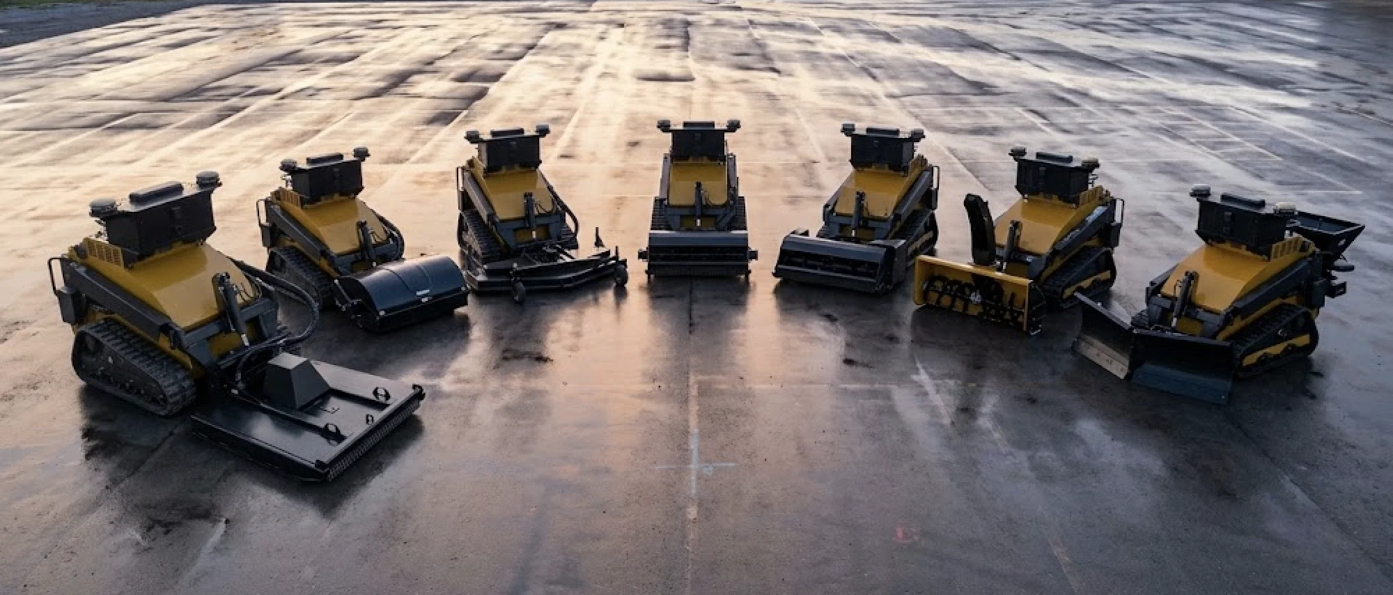Snowbotix outdoor maintenance robots with a range of attachments
