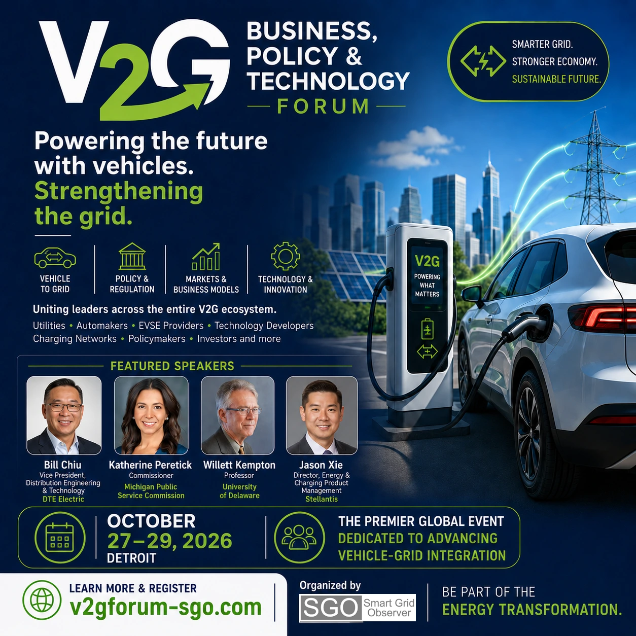 8th V2G Business, Policy & Technology Forum, October 27–29, 2026 in Detroit